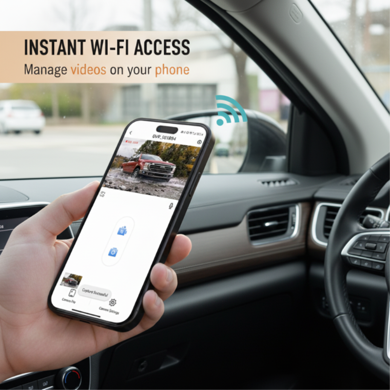 📷1Cámara para salpicadero HD 1080P con Wi-Fi y visión nocturna🚗