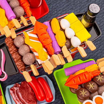 🎁 Regalo Navideño Perfecto: Set de Parrilla BBQ Realista para Niños con Comida de Juguete ✨