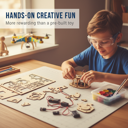 ✈️Kit de bricolaje para niños para construir un dron de madera 🎁💥Envío gratuito🚀