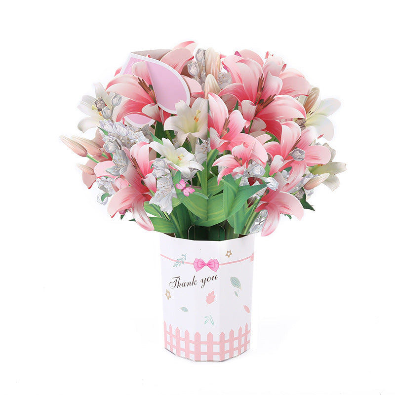 💝Tarjeta de felicitación con ramo en 3D🌹