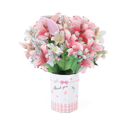 💝Tarjeta de felicitación con ramo en 3D🌹