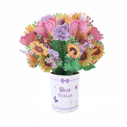 💝Tarjeta de felicitación con ramo en 3D🌹