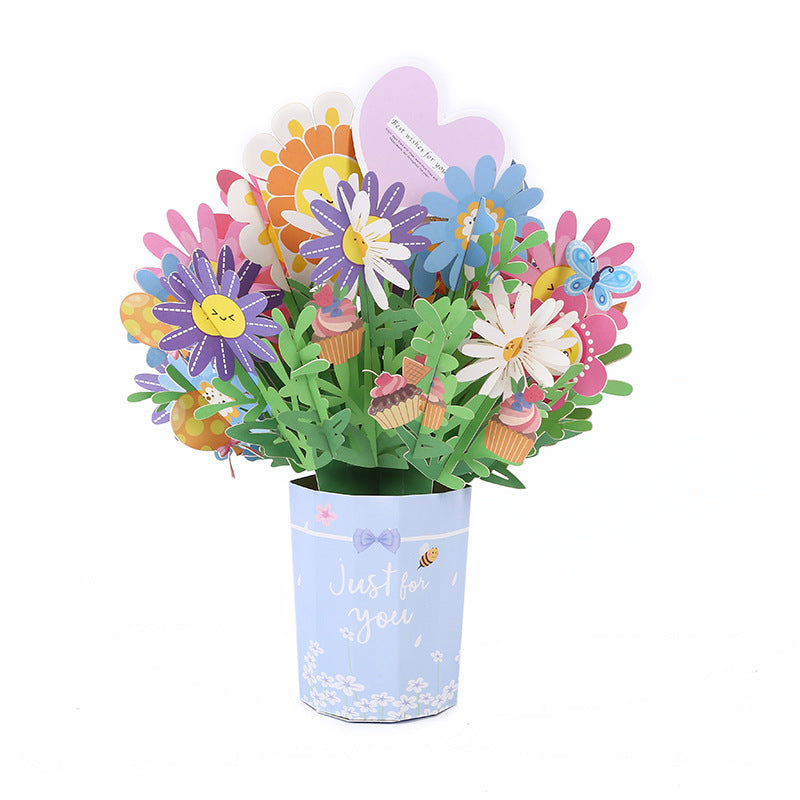 💝Tarjeta de felicitación con ramo en 3D🌹