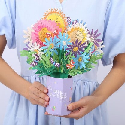 💝Tarjeta de felicitación con ramo en 3D🌹