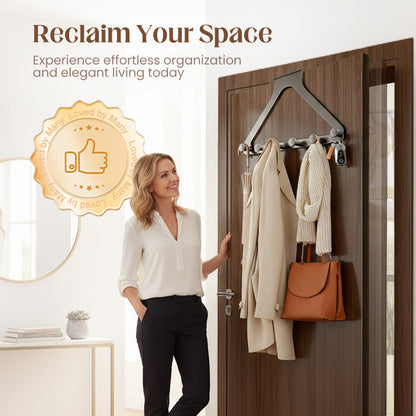 🚪 50% RABATT! 👕 Bohrfreie Türhängung – 6 Haken, Extra Breit & Montage in Sekunden 🛒