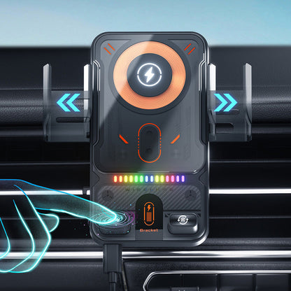 Smart 2-i-1 biltelefonholder med automatisk rotation & trådløs oplader