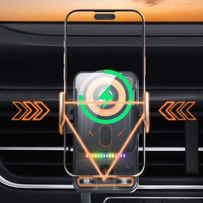 Smart 2-i-1 biltelefonholder med automatisk rotation & trådløs oplader