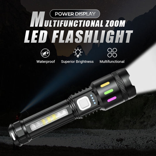 🔦Linterna LED multifuncional con zoom e indicador de potencia🌟