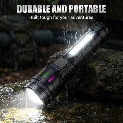 🔦Linterna LED multifuncional con zoom e indicador de potencia🌟