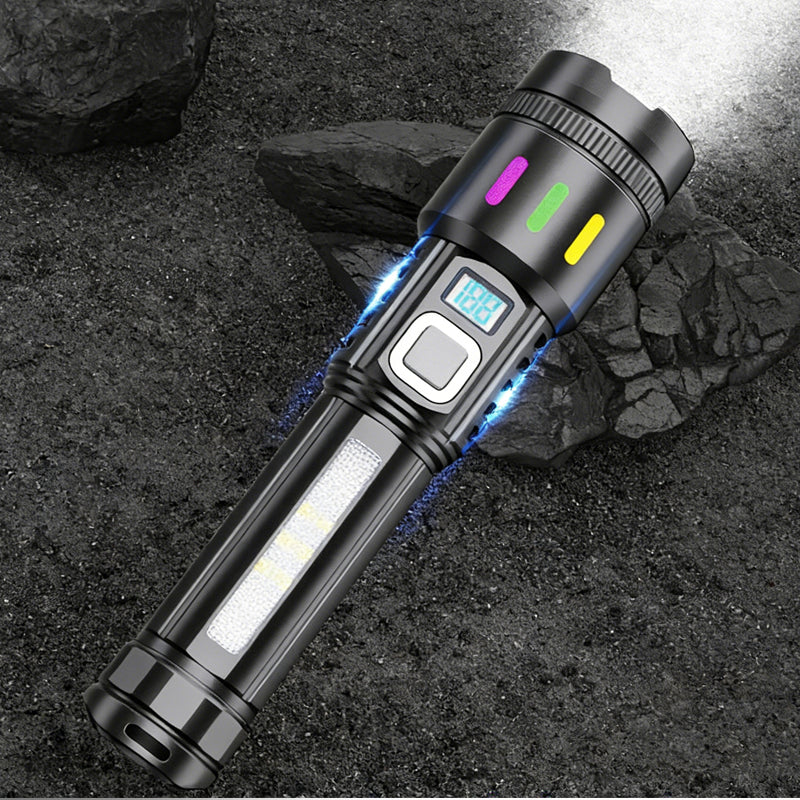 🔦Linterna LED multifuncional con zoom e indicador de potencia🌟