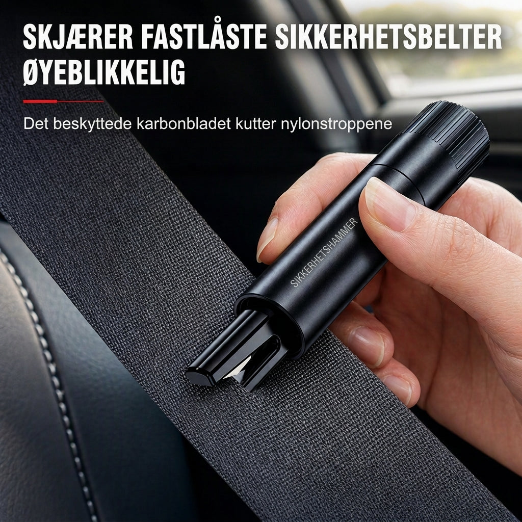 Bærbar sikkerhedsmini-hammer til biler og til at knuse ruder