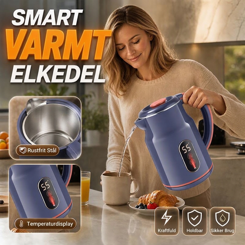 🎁 NYHEDER 2026 – 50% RABAT! 💥 ☕ Intelligent elektrisk kedel – 3 L, hurtig kogning med temperaturdisplay og varmefunktion ✨