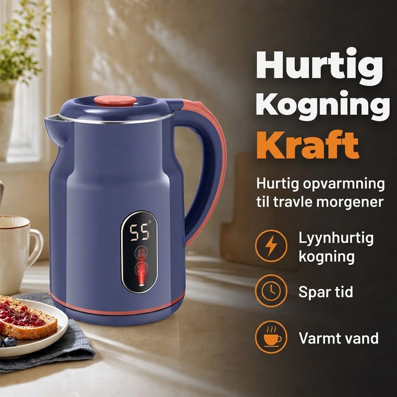 🎁 NYHEDER 2026 – 50% RABAT! 💥 ☕ Intelligent elektrisk kedel – 3 L, hurtig kogning med temperaturdisplay og varmefunktion ✨