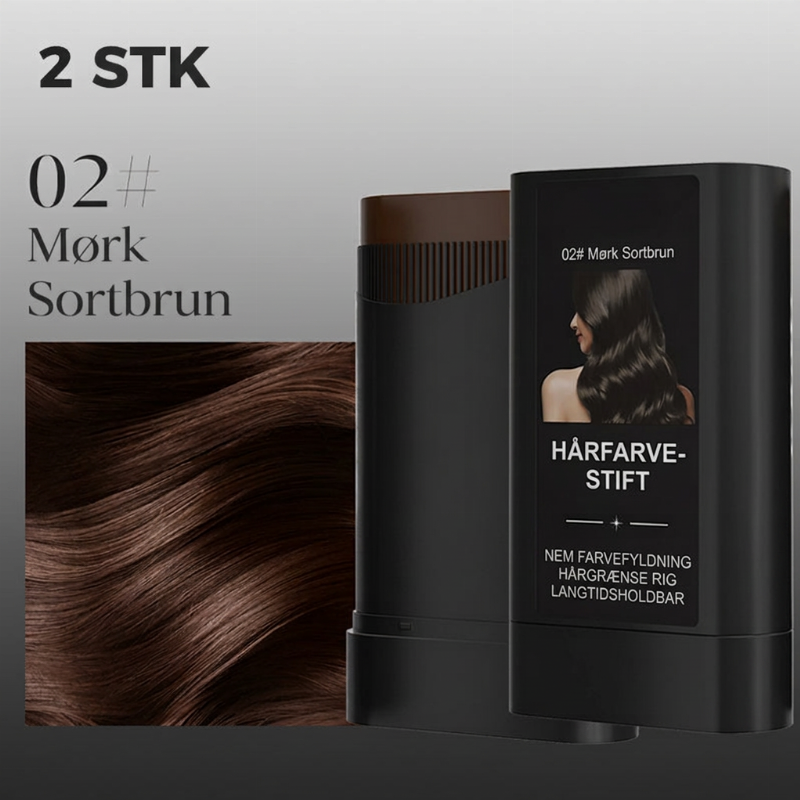 Vandtæt Hår- og Skædpenn – Øjeblikkelig Dækning af Gråt Hår, med Kæppapplikator – Vandtæt og Langtidsholdbar – 20g – Sort, Mørkebrun eller Brun! 💇‍♂️✨