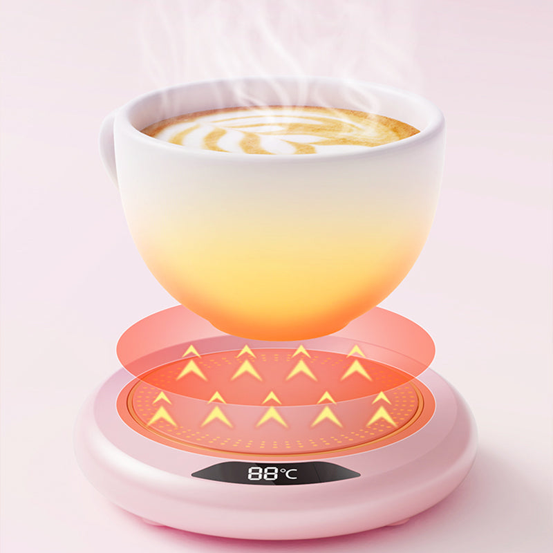 ☕ -50 % ! ✨ Chauffe-tasse électrique – 3 modes de température réglables, arrêt automatique intelligent après 8 heures, compatibilité avec les tasses à fond plat large et chauffage basse consommation de 20 W – 3 couleurs 🍵