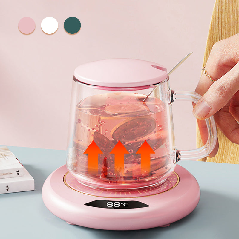 ☕ -50 % ! ✨ Chauffe-tasse électrique – 3 modes de température réglables, arrêt automatique intelligent après 8 heures, compatibilité avec les tasses à fond plat large et chauffage basse consommation de 20 W – 3 couleurs 🍵