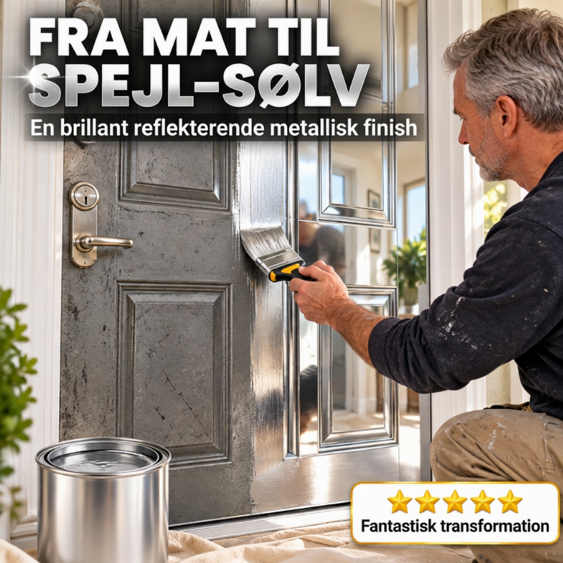 🎨 Vandbaseret sølvfarvet metallic-maling til renovering af metal