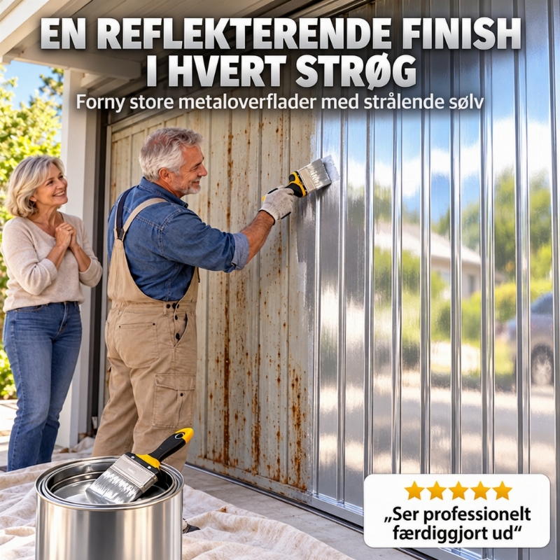 🎨 Vandbaseret sølvfarvet metallic-maling til renovering af metal