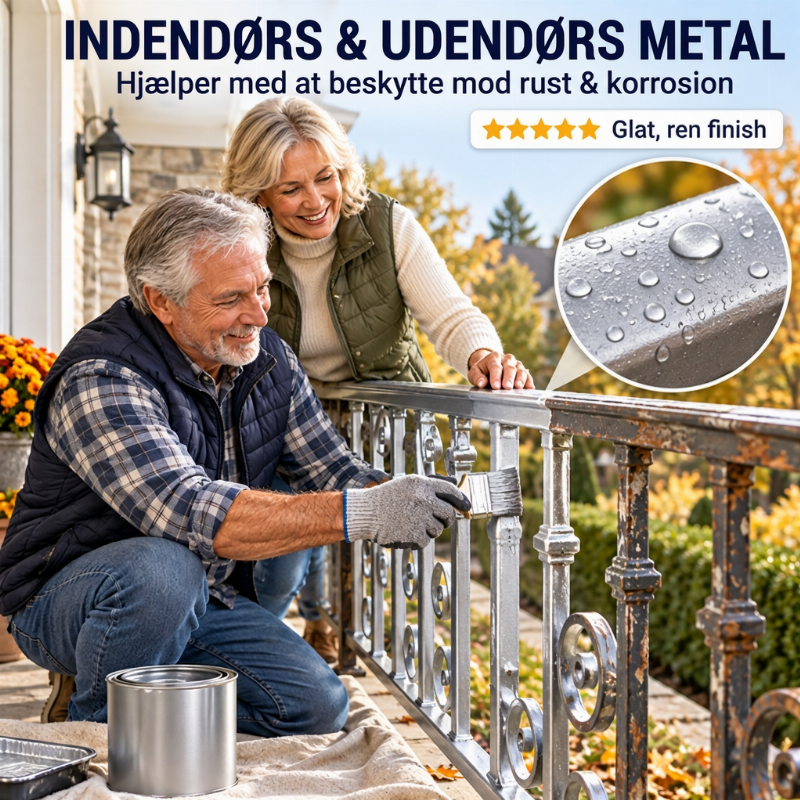 🎨 Vandbaseret sølvfarvet metallic-maling til renovering af metal