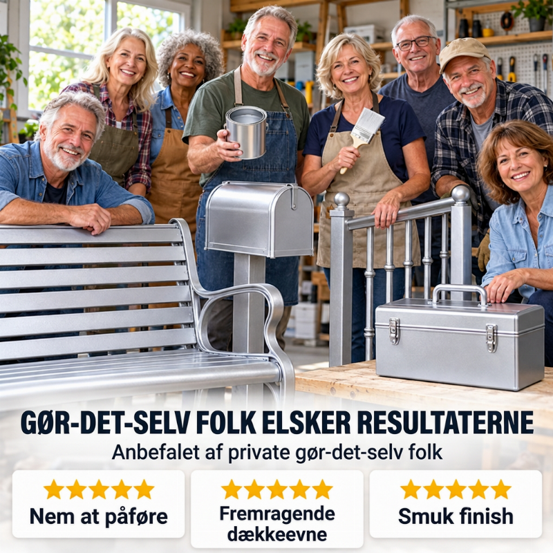 🎨 Vandbaseret sølvfarvet metallic-maling til renovering af metal