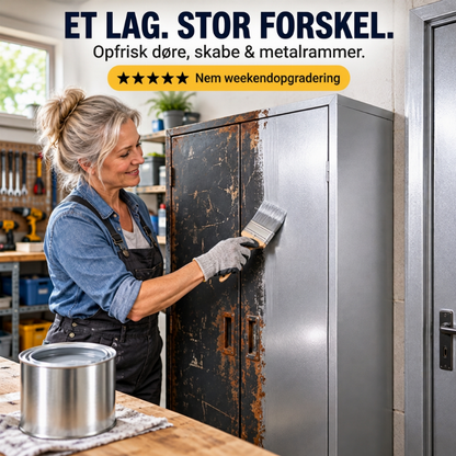 🎨 Vandbaseret sølvfarvet metallic-maling til renovering af metal