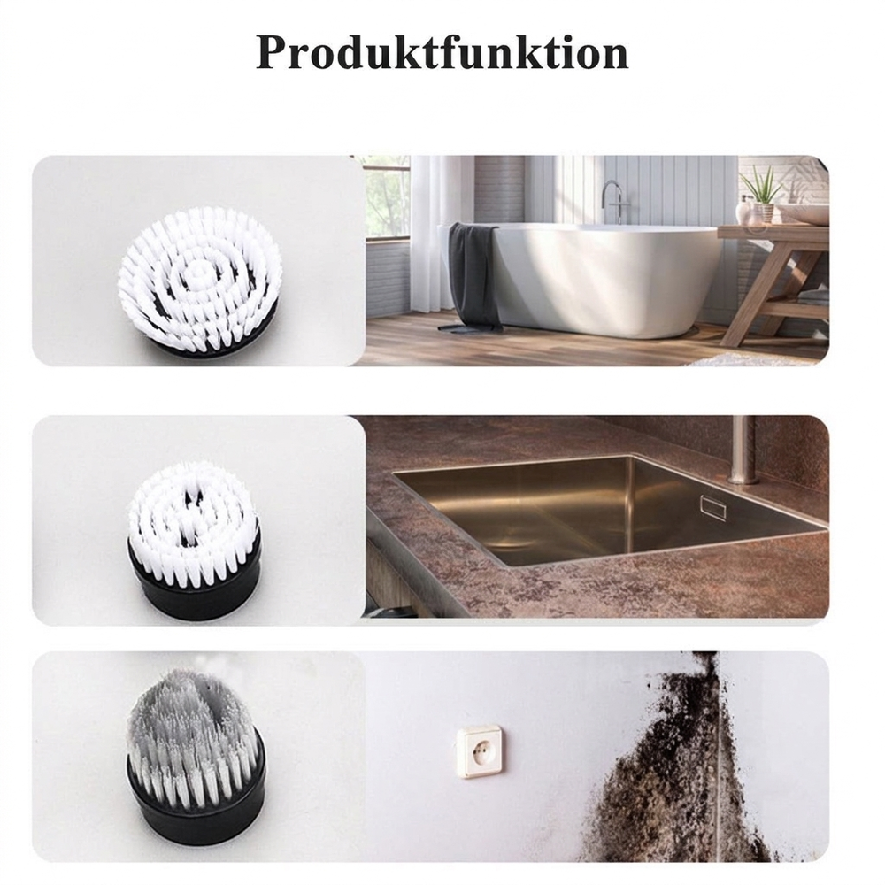 🧼 PROMOTION - FLASH : 50% RABAT ! Trådløs elektrisk roterende rengøringsbørste med teleskopskaft og 7 hoveder, dobbelt hastighed og 2500 mAh batteri til nem rengøring af alt fra gulv til loft ✨